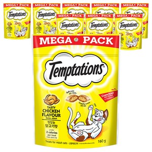 템테이션 고양이 메가팩 스낵 간식, 맛있는 닭고기맛, 160g, 9개
