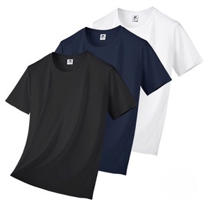 엠씨티 남녀공용 냉감 통기성 기능성 드라이 라운드 쿨링 반팔 티셔츠 3장 세트