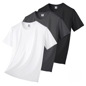 엠씨티 남녀공용 냉감 통기성 기능성 드라이 라운드 쿨링 반팔 티셔츠 3장 세트