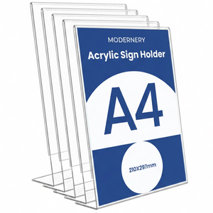 모더너리 A4 POP 아크릴 메뉴판 꽂이 A4 POP 세로 L자형, 210 x 60 x..., 5개