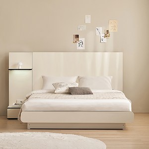 잉글랜더 SAF 모아 평상형 밀림방지 헤드보드 침대 프레임, 합성목재, 베이지, 퀸 사이즈