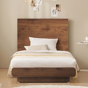 잉글랜더 SAF 모아 평상형 합성목재 풀보드 일체형 침대, 프렌치월넛, 베이지, 슈퍼싱글