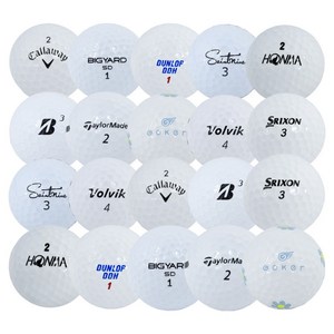 토탈 유명브랜드 혼합 골프공 로스트볼 1등급 42.67cm, 화이트(랜덤발송), 1개입, 20개