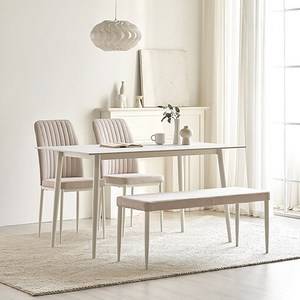 스칸디아 몬테 포세린 통세라믹 식탁 4인용 1400 + 의자2p + 벤치 세트 방문설치