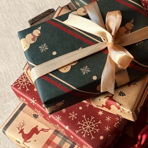 리드홈 예쁜 크리스마스 선물 포장지 롤타입 6장입, A타입, 1세트