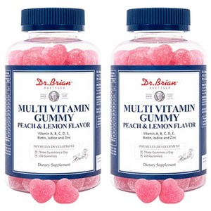 닥터브라이언 멀티비타민 구미 복숭아 & 레몬맛, 300g, 2개