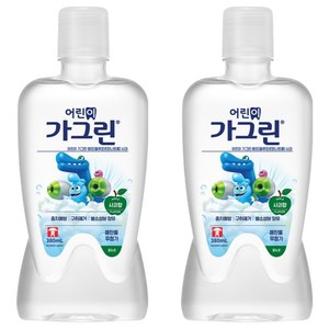 가그린 어린이용 구강세정제 사과향, 380ml, 2개