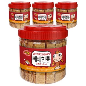 머거본 빼빼한통 매운맛 어포스낵, 120g, 4개