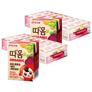 따옴 오가닉 주스 사과 & 청포도 & 당근 & 레드비트, 120ml, 48개