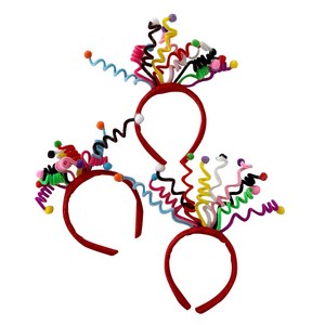 생일파티 특이한 꼬불머리띠, 혼합색상, 3개