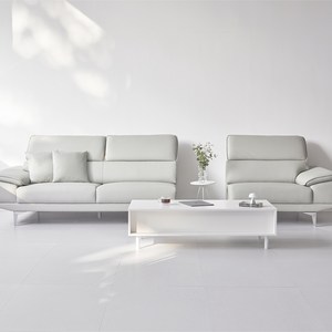 도모디자인 로안 무빙헤드 천연 소가죽 4인용 소파 + 쿠션 2p 방문설치