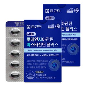 종근당 20100 루테인지아잔틴 아스타잔틴 플러스 영양제, 60정, 2개
