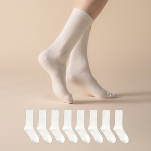 삭피엔스 여성용 프리미엄 롱롱 골지 장목 양말 8켤레