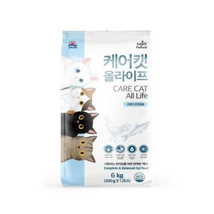 사조 전연령 케어캣 올라이프 건식사료, 닭, 6kg, 1개