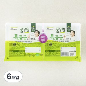 풀무원 특등급 국산콩 두부 부침찌개 겸용, 300g, 6개입