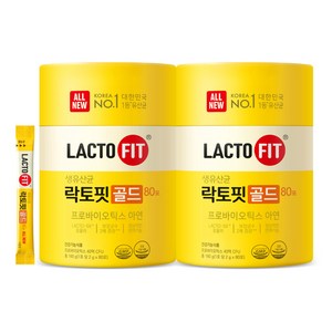 락토핏 골드 80포, 160g, 2개