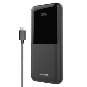 스마텍 LED 3포트 여행용 고속 충전 보조배터리 10000mAh C타입 케이블