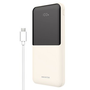 스마텍 LED 3포트 여행용 고속 충전 보조배터리 10000mAh C타입 케이블