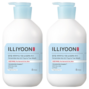 일리윤 세라마이드 아토 6.0 탑투토 바디워시 무향, 1L, 2개
