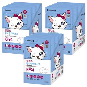 웰킵스 황사방역마스크 KF94 중형, 1개입, 백색, 75개