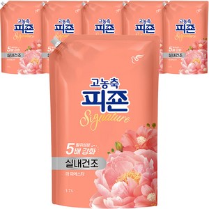 피죤 시그니처 실내건조 고농축 섬유유연제 라 피에스타 리필, 1.7L, 6개