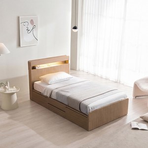 삼익가구 NEW 루시드 LED 4단 서랍 수납 침대 프레임 단품