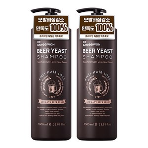 닥터방기원 맥주 효모 탈모증상 완화 샴푸, 1L, 2개