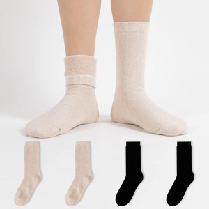 시너싹스 여성용 통파일 보온 쿠션 양말 4켤레 세트