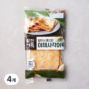 삼진어묵 얇아서 쫄깃한 야채사각어묵 4장, 200g, 4개