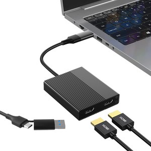 모비큐 맥북 4K 60Hz 듀얼 HDMI 모니터 Display Link DL-6950 탑재 고성능 USB 그래픽 어댑터 CT-21P