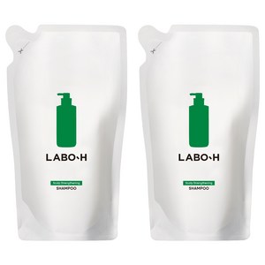 라보에이치 탈모증상완화 약산성 두피강화 비건 샴푸 리필팩, 400ml, 2개