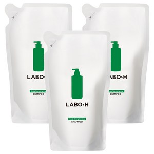 라보에이치 탈모증상완화 약산성 두피강화 비건 샴푸 리필팩, 400ml, 3개