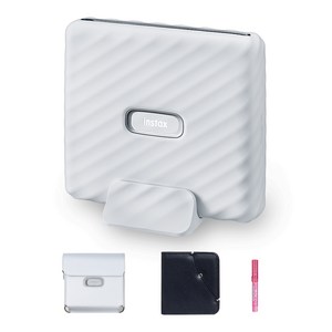 인스탁스 와이드링크 프린터 애쉬 화이트 + 전용가죽케이스 화이트 + 와이드앨범 랜덤발송 + 미피펜 랜덤발송 세트 FI022W