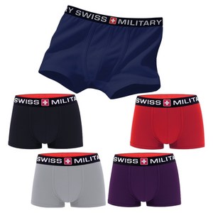 스위스밀리터리 남성용 빅로고 사각드로즈 남성팬티 5종 세트