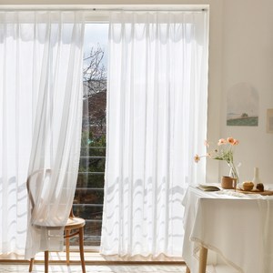 쁘리엘르 실루엣 쉬폰 나비주름 커튼 높이 조절핀형