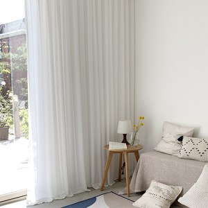 쁘리엘르 실루엣 쉬폰 나비주름 커튼 높이 조절핀형