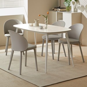 폴인퍼니 비앙카 포세린 세라믹 식탁 1600 + 의자4p 세트 4인용 방문설치