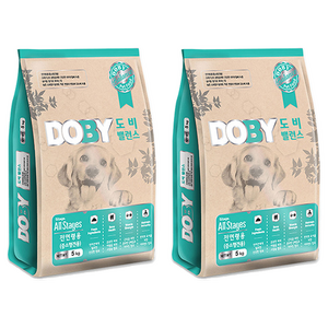 도비 전연령 강아지 밸런스 건식사료, 곡물, 5kg, 2개