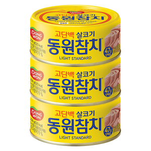 동원 라이트 스탠다드 참치, 250g, 3개