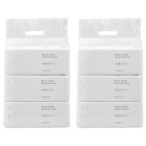 생활공작소 뽑아쓰는 천연펄프 키친타올, 100매, 6개
