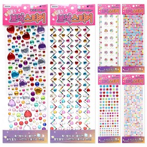 포포팬시 블링블링 보석 스티커 6종, 혼합색상, 1세트