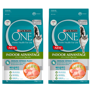 퓨리나원 캣 순살 닭고기 기능성 사료, 인도어, 1.4kg, 2개