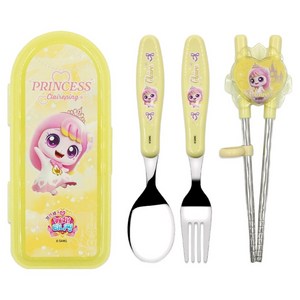 르번 프린세스 캐치티니핑 올인원 교정 젓가락 풀세트, 아름핑, 스푼 + 포크 + ..., 1세트