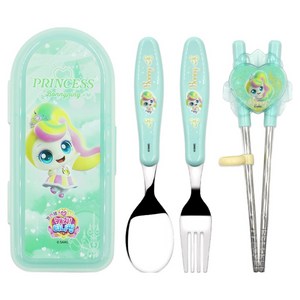 르번 프린세스 캐치티니핑 올인원 교정 젓가락 풀세트, 뽀니핑, 스푼 + 포크 + ..., 1세트