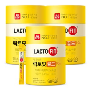 락토핏 정품 골드 80포, 160g, 3개