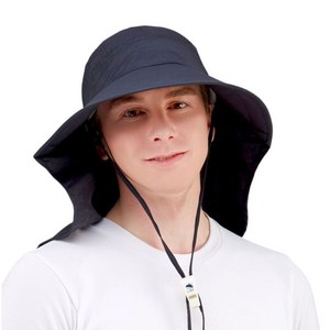 썬글레이드 성인용 UV 와이드 아쿠아 플랩캡, XXL, 블랙, 1개