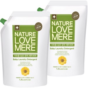 네이쳐러브메레 유아 세제 국화향 리필, 1.3L, 2개