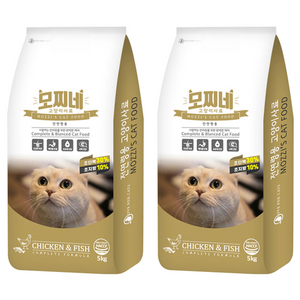 모찌네 전연령용 고양이 건식사료, 닭, 5kg, 2개