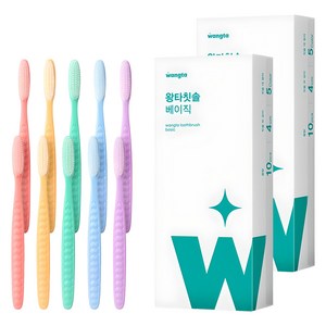 왕타 통칫솔 파스텔 세트, 10개입, 2개