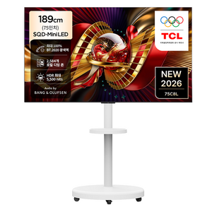 TCL 4K UHD Mini LED 프리미엄 SQD Google TV + 대형 무빙 스탠드 화이트 세트